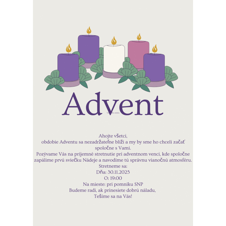 Menšia fotka pre článok Zapálenie adventnej sviečky